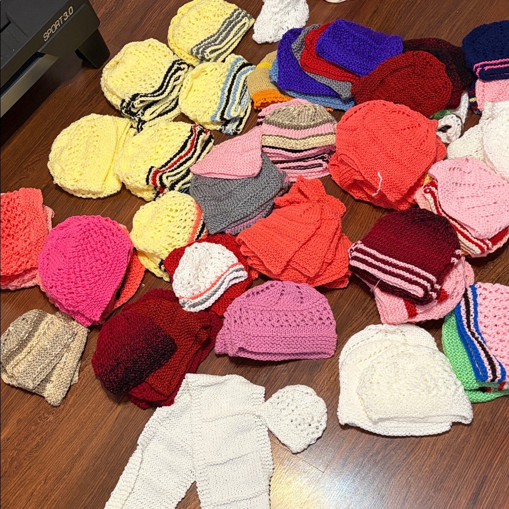 Handmade Knitted Beanie and Scarf Set